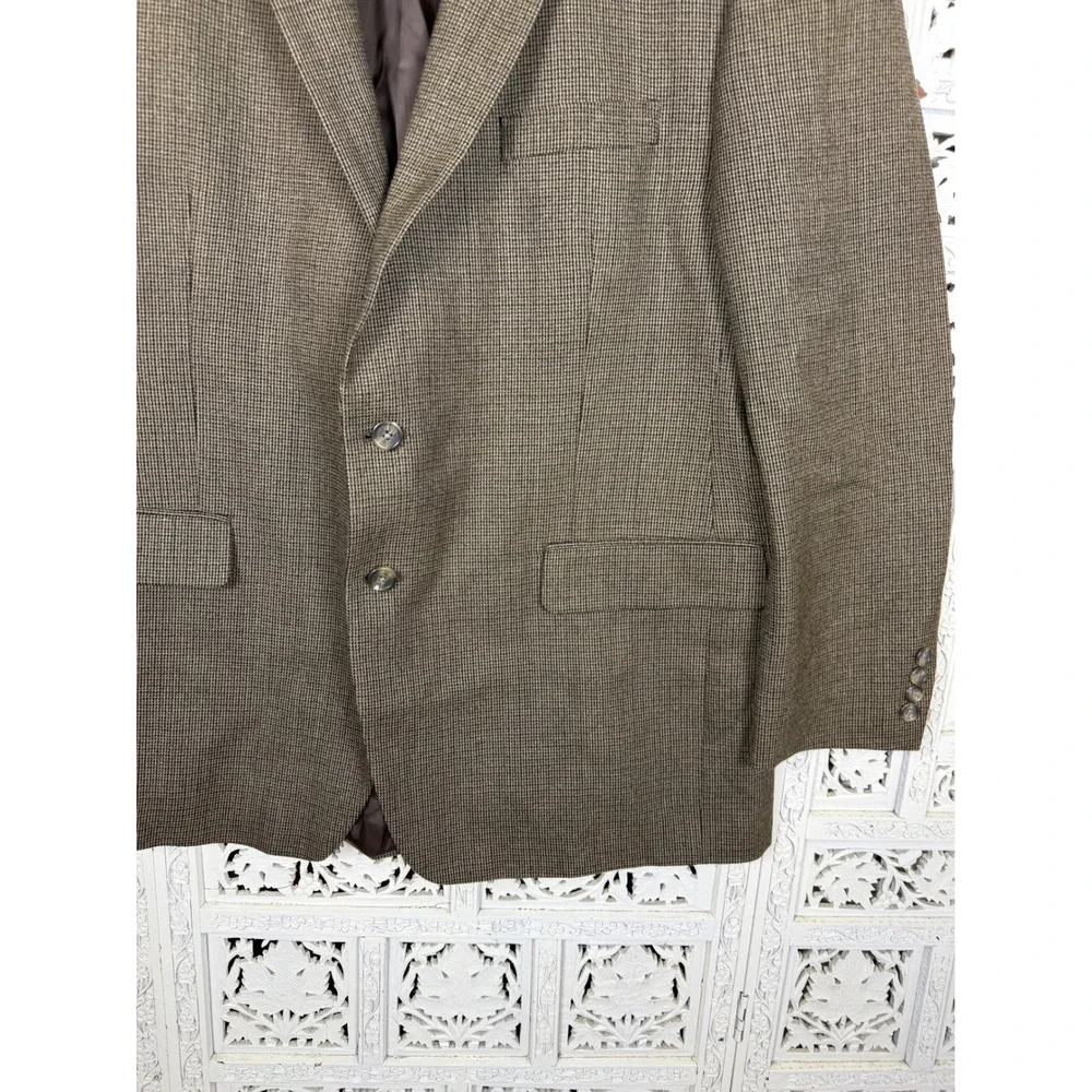 Chaps Plaid Lambswool Blazer Mens 46R Sports Jacket 2 Button‎ Career Academia